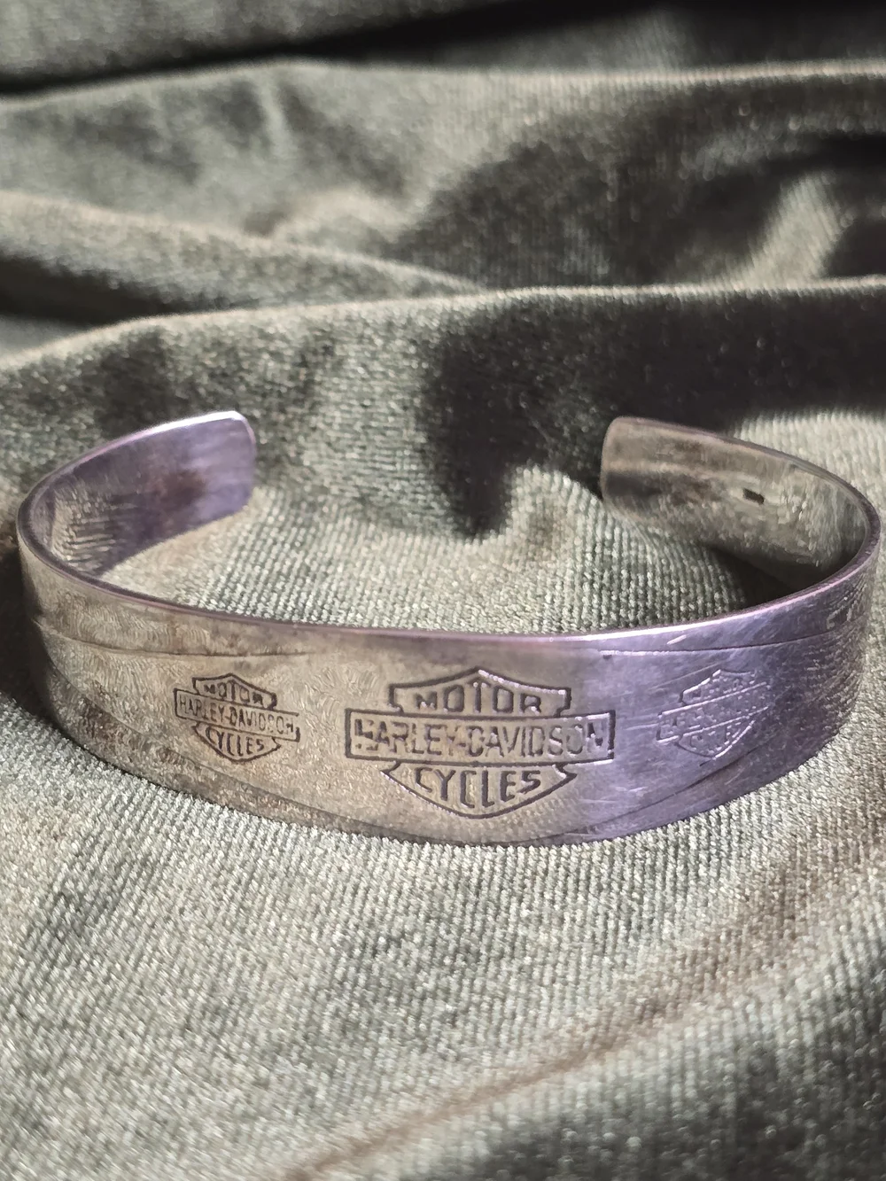 Harley-Davidson Sterling Silver Logo Cuff Bracelet - 925